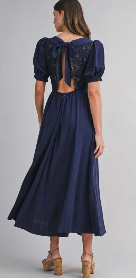 Navy Grace Lace Dress