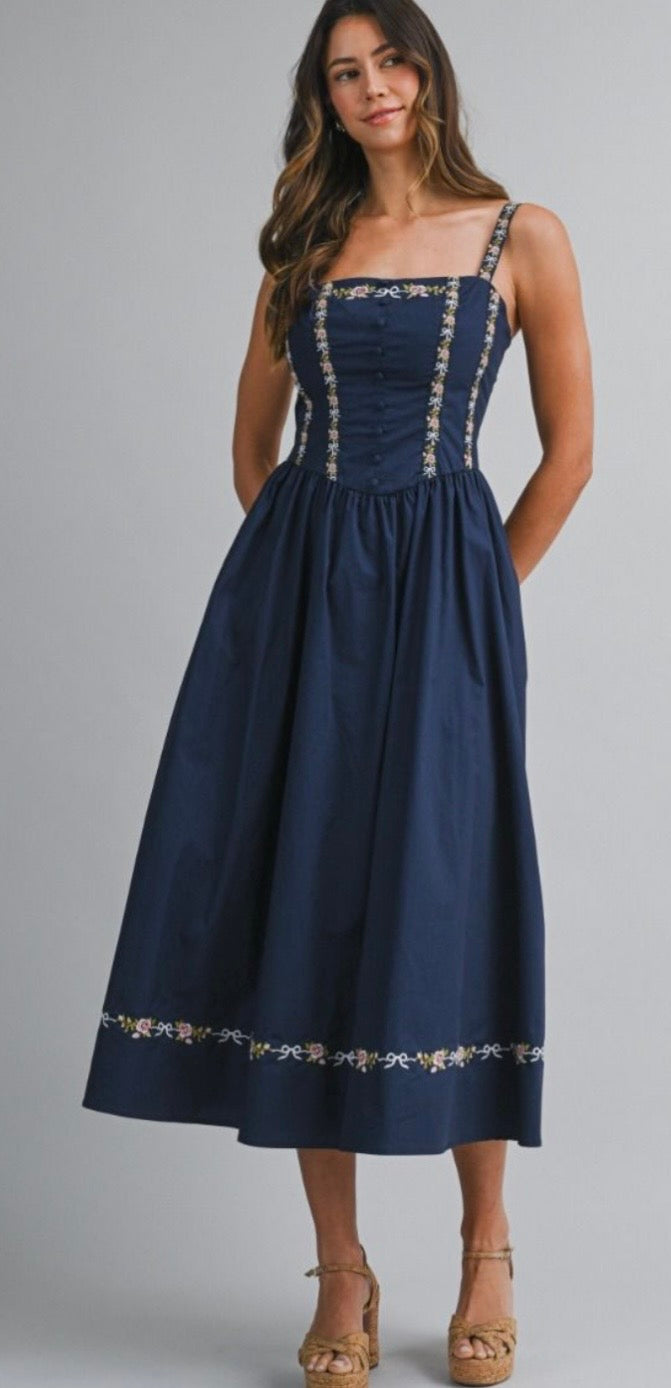 Sweet Magnolia Dress in Navy