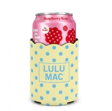 Lulu Mac Yellow/Blue Dot Koozie