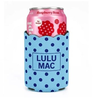 Lulu Mac Light Blue/Navy Dot Koozie