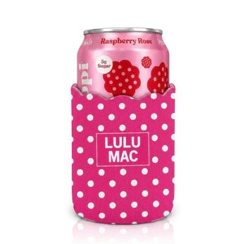 Lulu Mac Hot Pink/White Dot Koozie