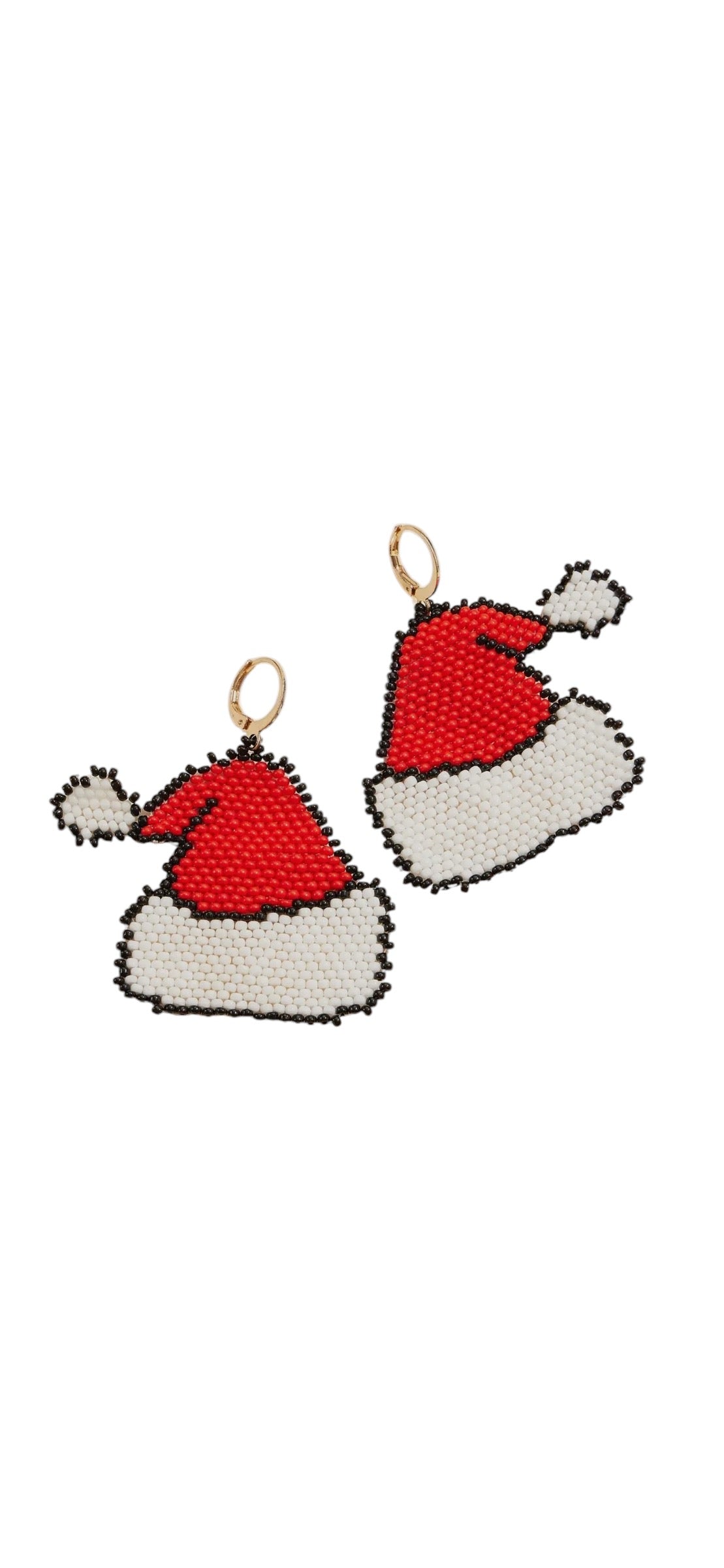 Beaded Santa Hat Earrings