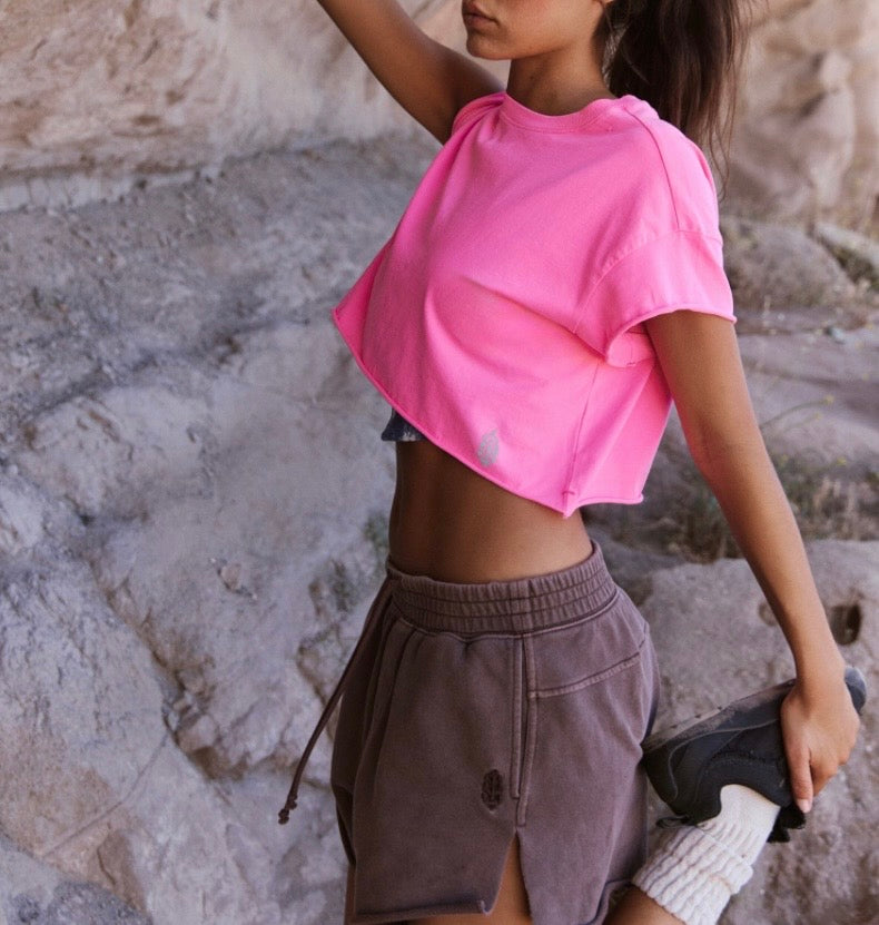 Hot Shot Cropped Tee Hot Pink