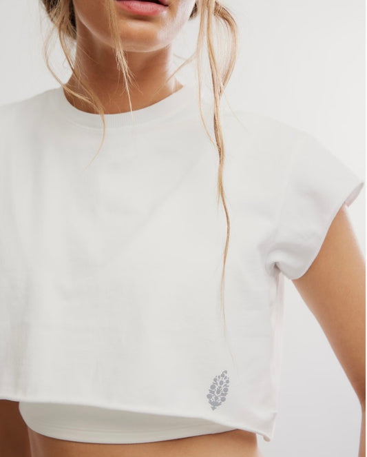Hot Shot Cropped Tee White
