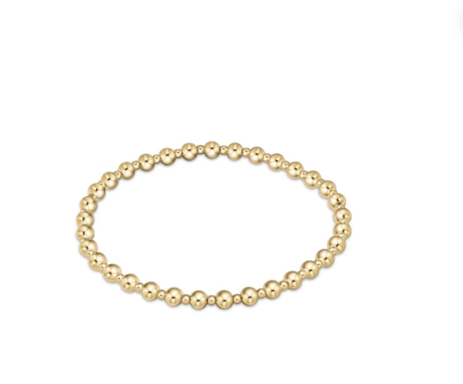 enewton Extends - Classic Grateful Pattern 4mm Bead Bracelet - Gold