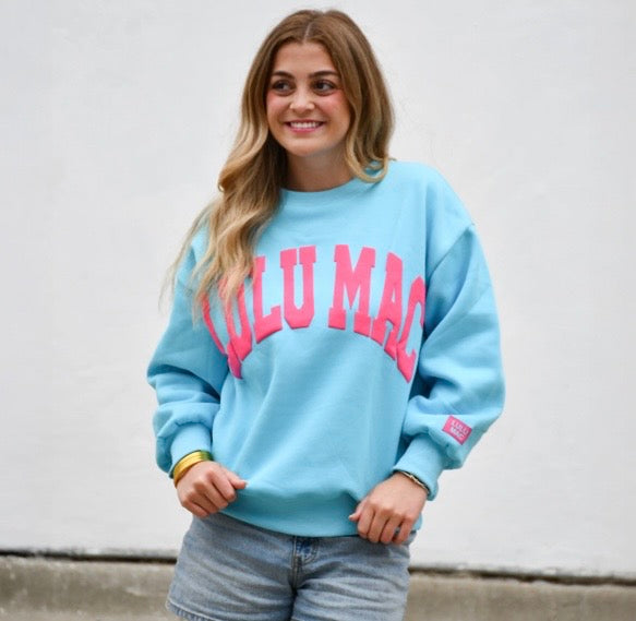 Blue/Hot Pink Puff LuLu Mac Sweatshirt
