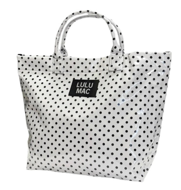 Lulu Mac Tote Bag White/Black Dot