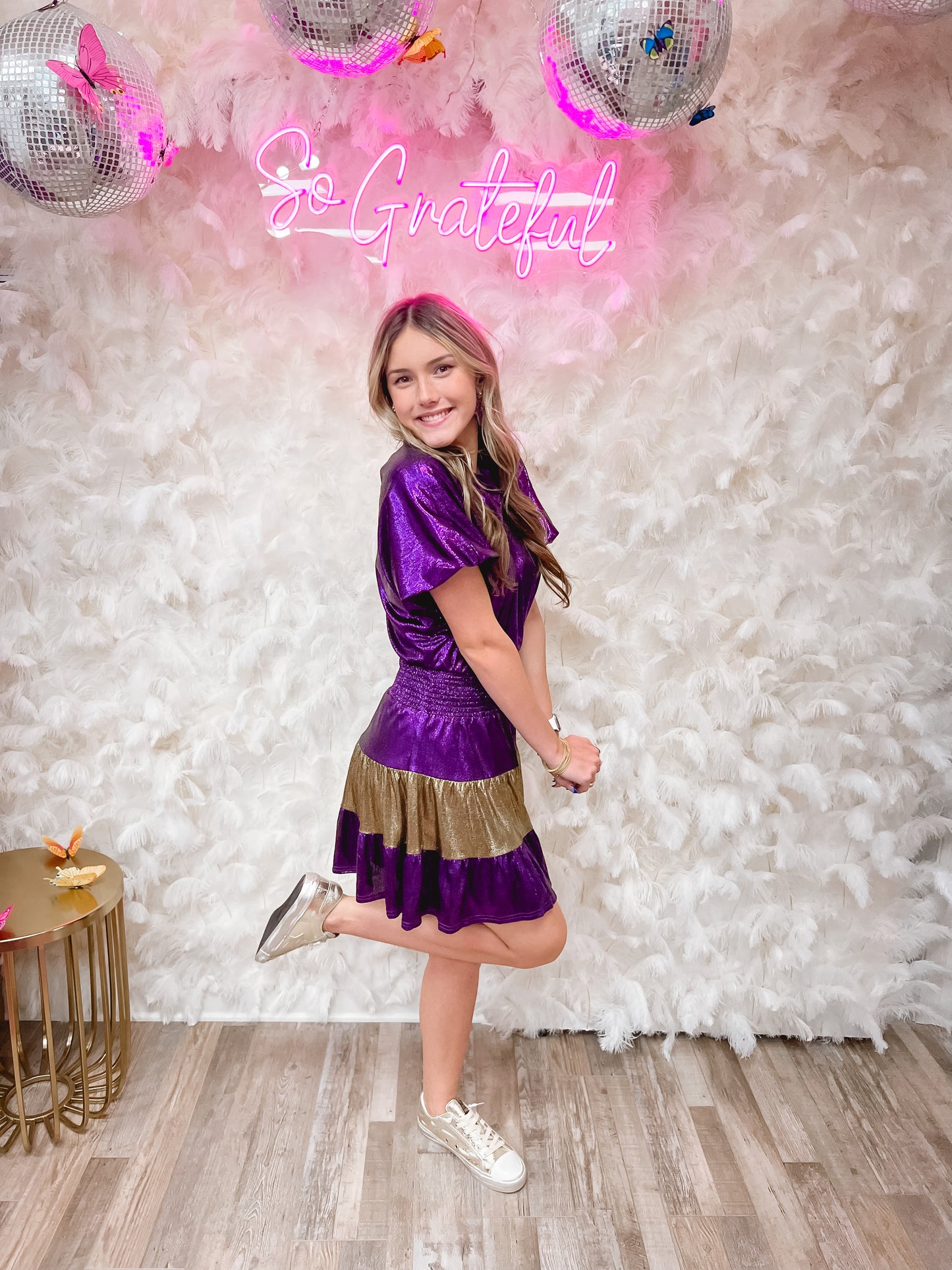 Metallic Gameday Dress