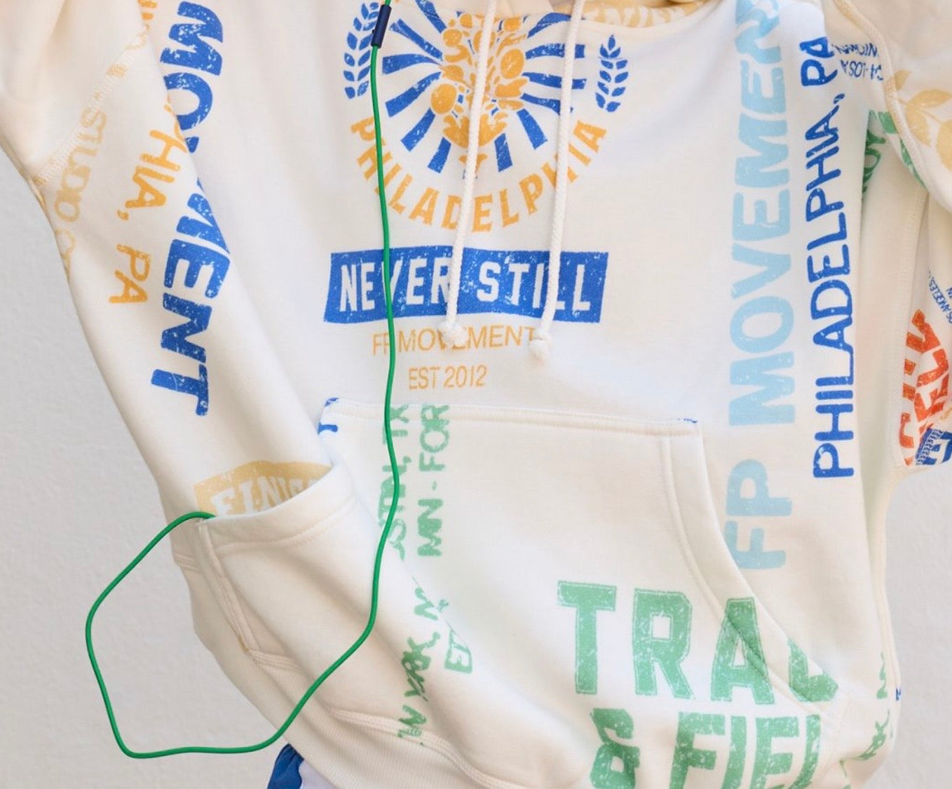 Printed Final Call Hoodie Varsity Graphic Ivory