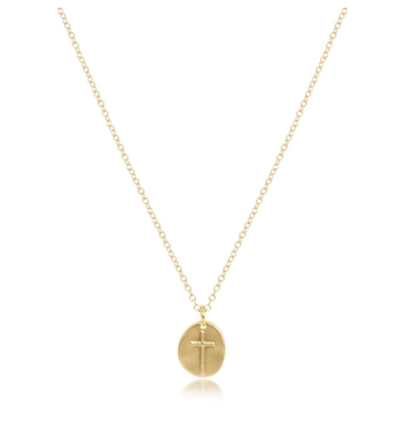 16" Necklace Sterling - Inspire Small Gold Charm