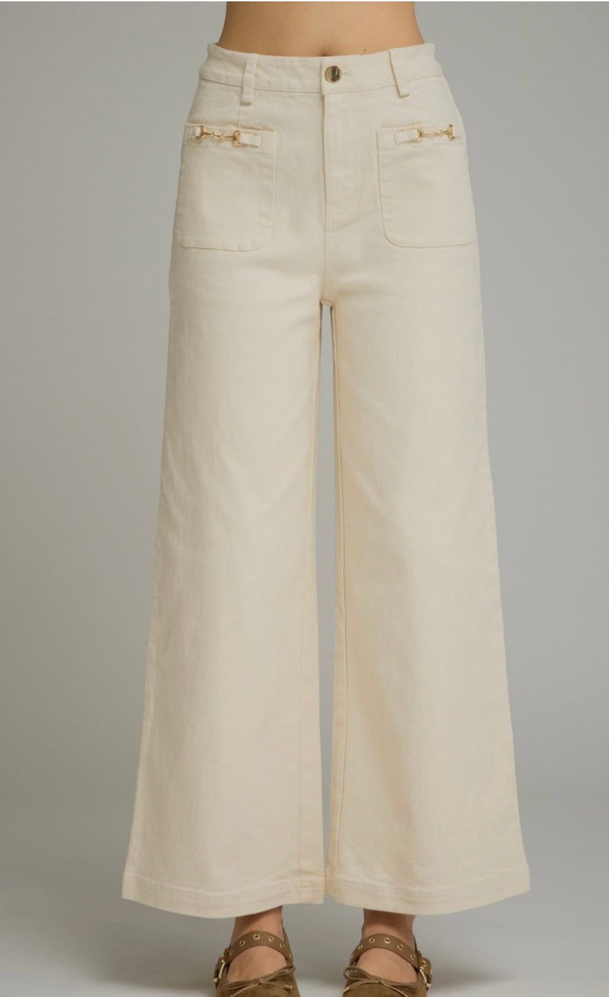 Kensington Wide Leg Pants Ecru