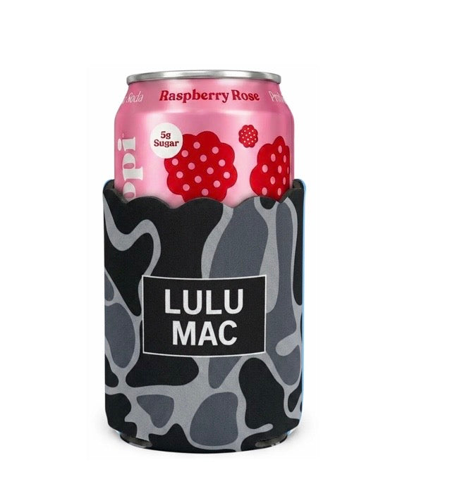 Lulu Mac Black Camo Koozie