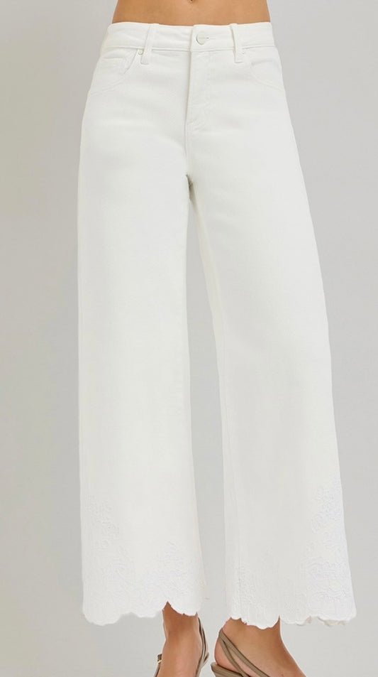 Cream Heirloom Scallop Denim