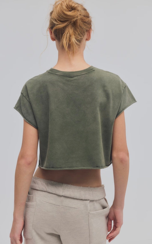 Hot Shot Cropped Tee Ivy