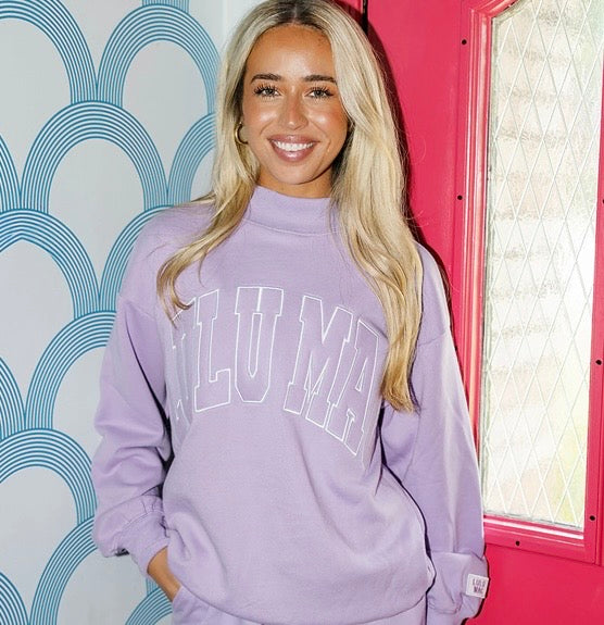 LM Stitch Mockneck Terry Cloth Top Lavender