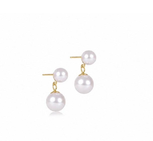 Classic Pearl 8mm Ball Drop Stud - Pearl