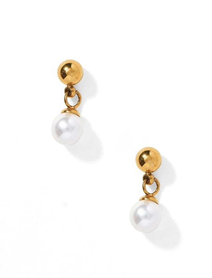 Screwback Stud Earrings - Millie Pearl Gold