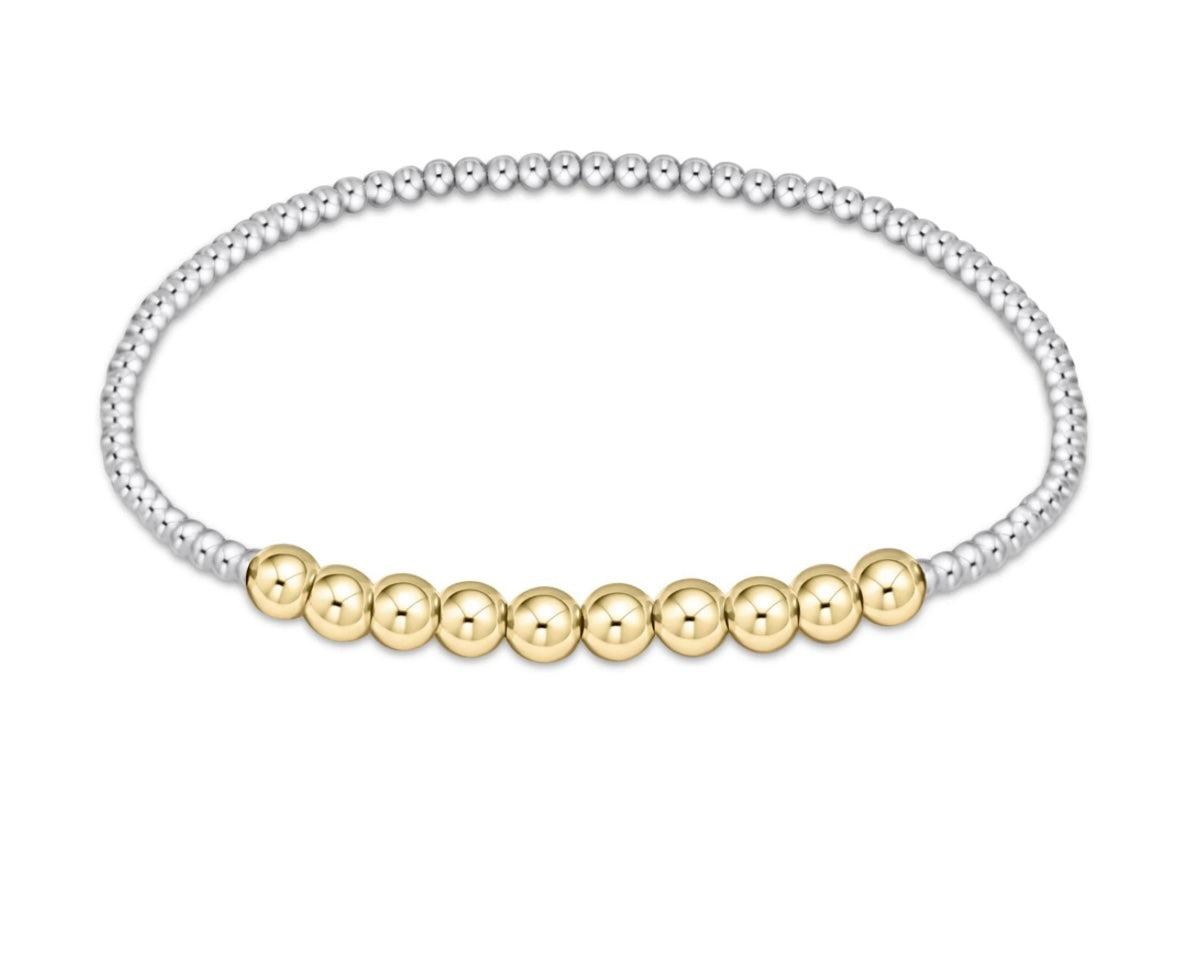 Classic Beaded Bliss 2mm Bead Bracelet 4mm Mixed Metal