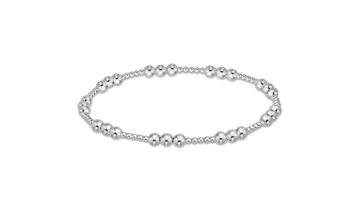 Classic Joy Pattern 4mm Bead Bracelet - Sterling