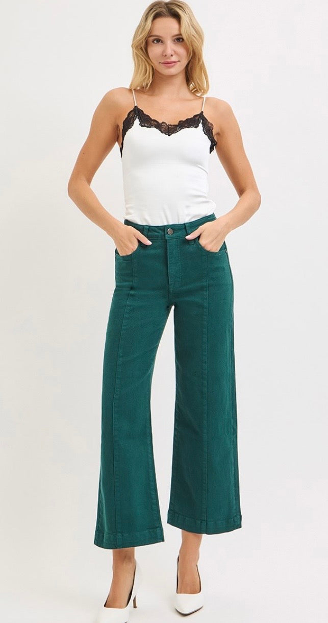 Hunter Grace HR Crop Green Denim