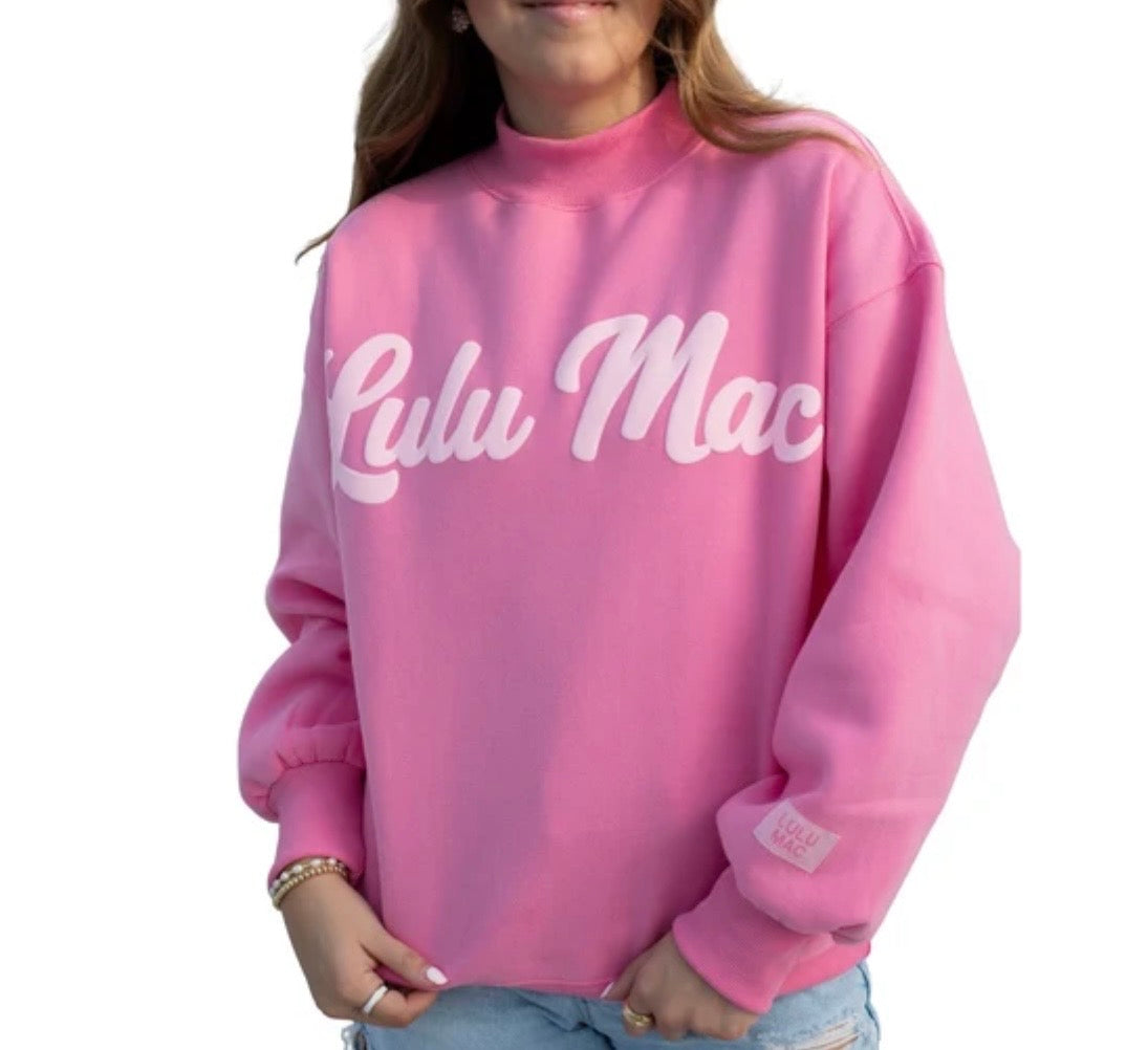 LuLu Mac Mock Neck Script Lt Pink/Bubblegum