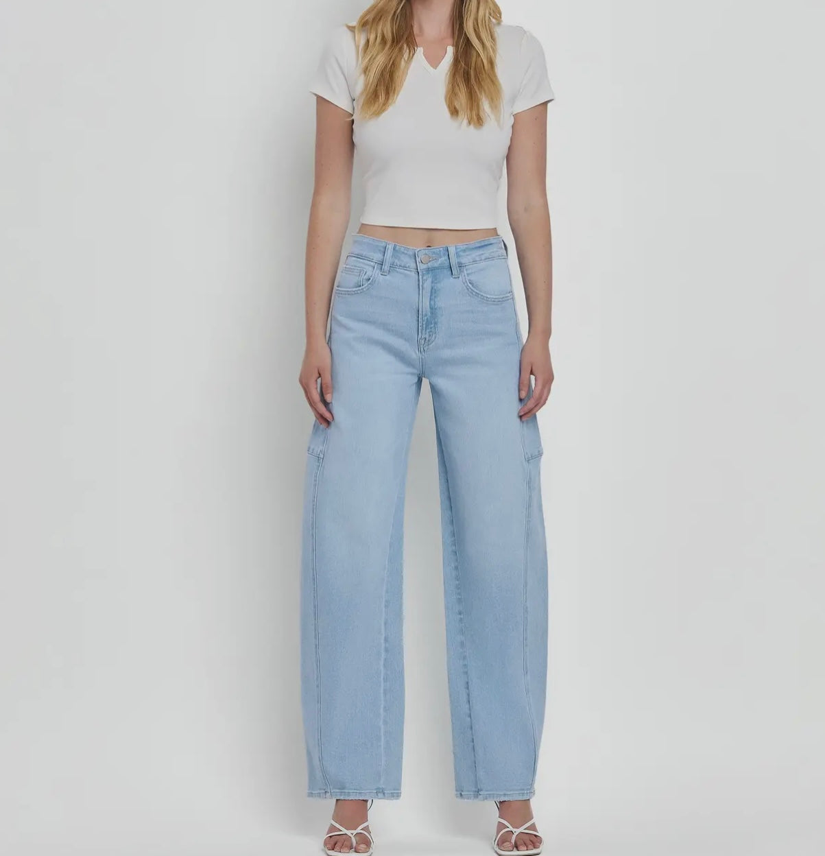 Exhibition High Rise Long Barrel Denim
