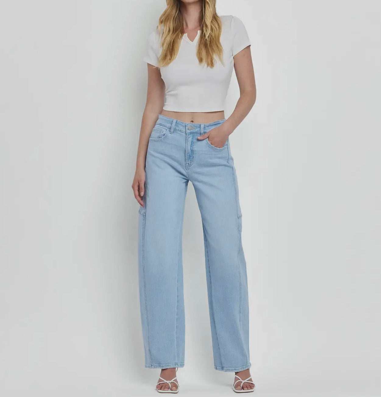 Exhibition High Rise Long Barrel Denim