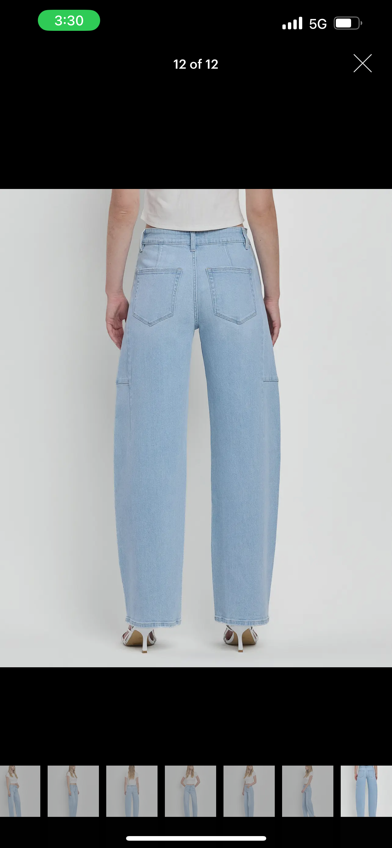 Exhibition High Rise Long Barrel Denim