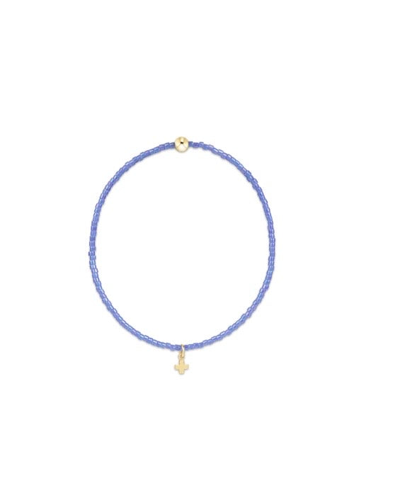 Hope Classic Bright Blue Bracelet - Signature Cross Small Gold Charm