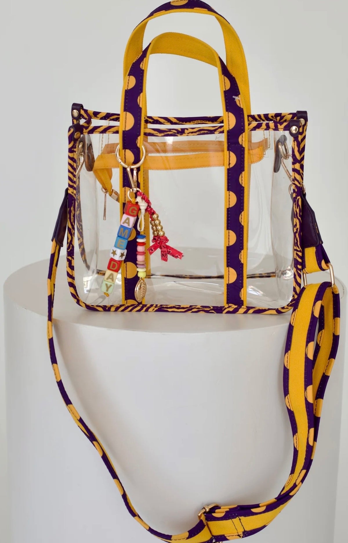 Game Day Clear Stadium Tote - Purple & Yellow