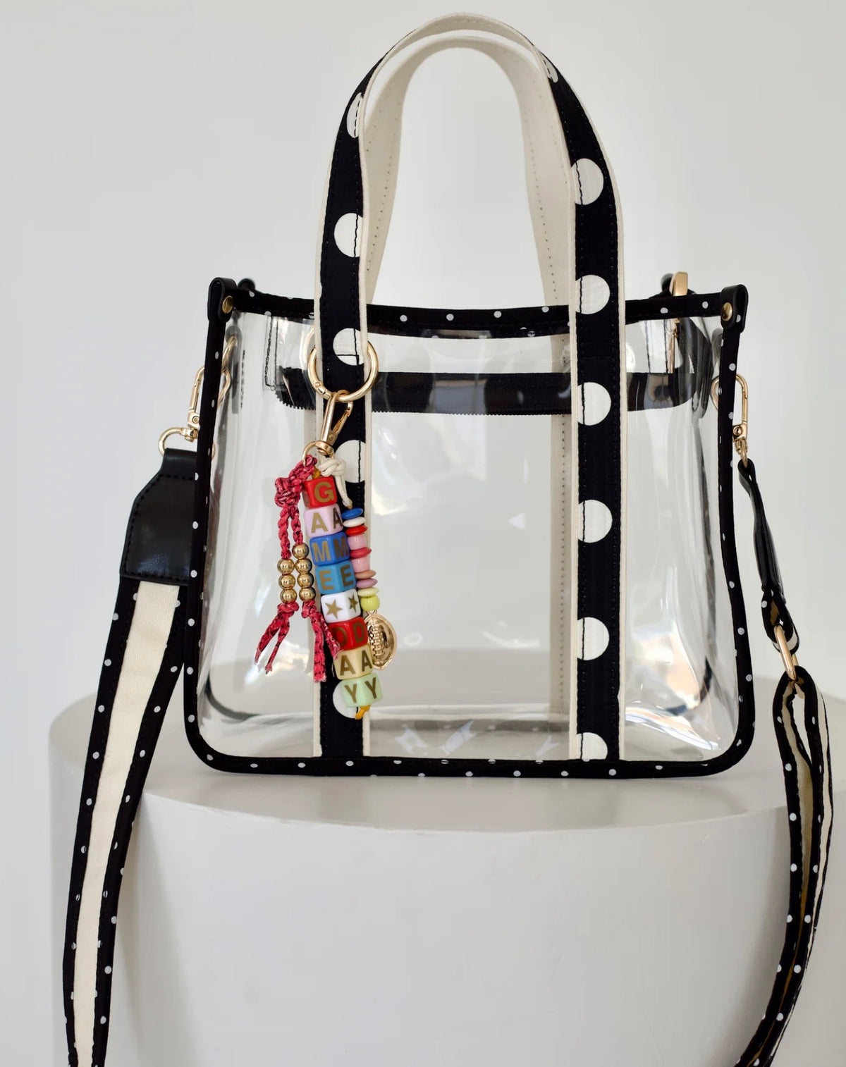 Game Day Clear Stadium Tote - Black & White