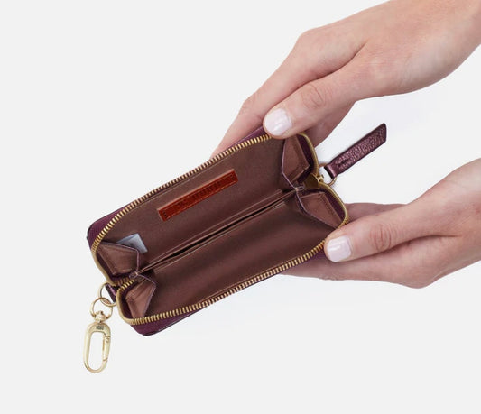 Move Clip Wallet Metallic Leather Frosted Plum