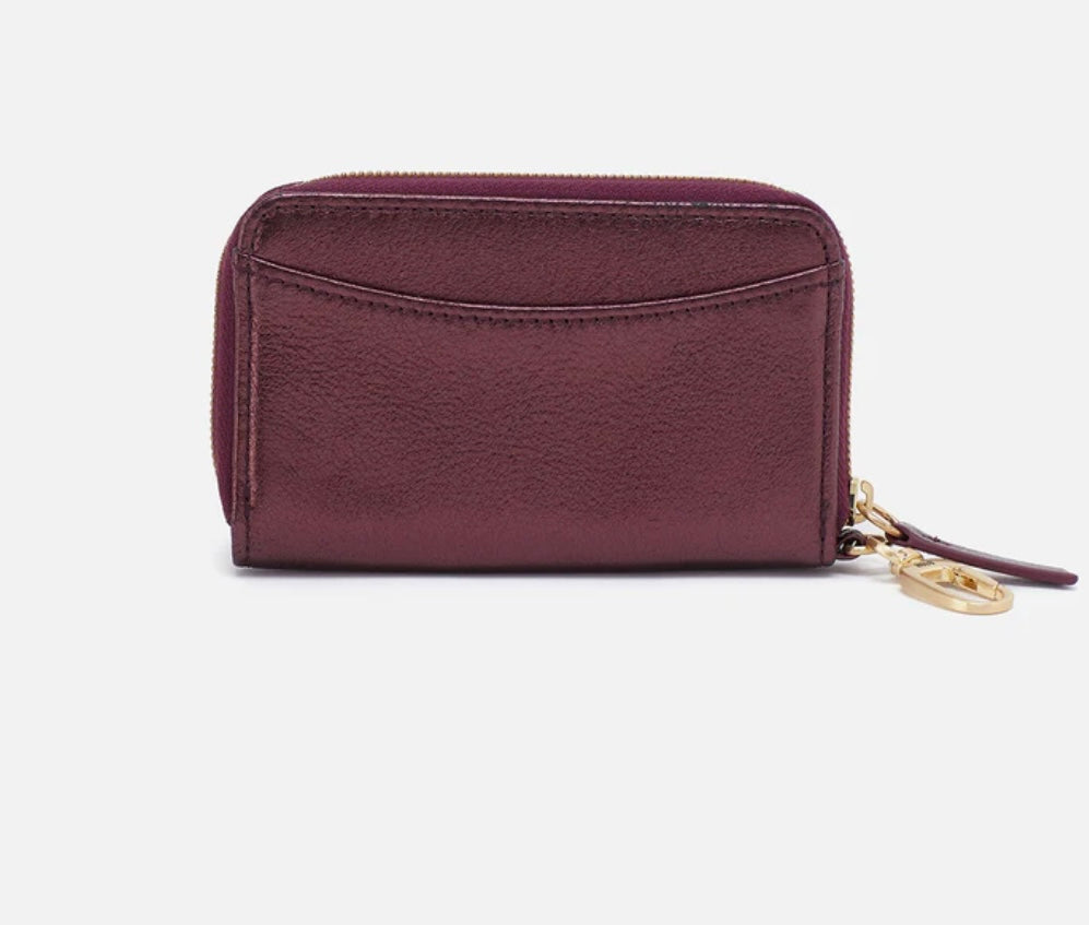 Move Clip Wallet Metallic Leather Frosted Plum