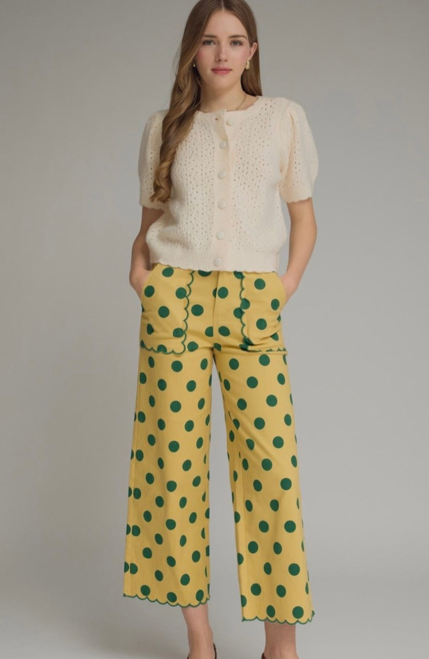 Walker Polka Dot Scallop Pants