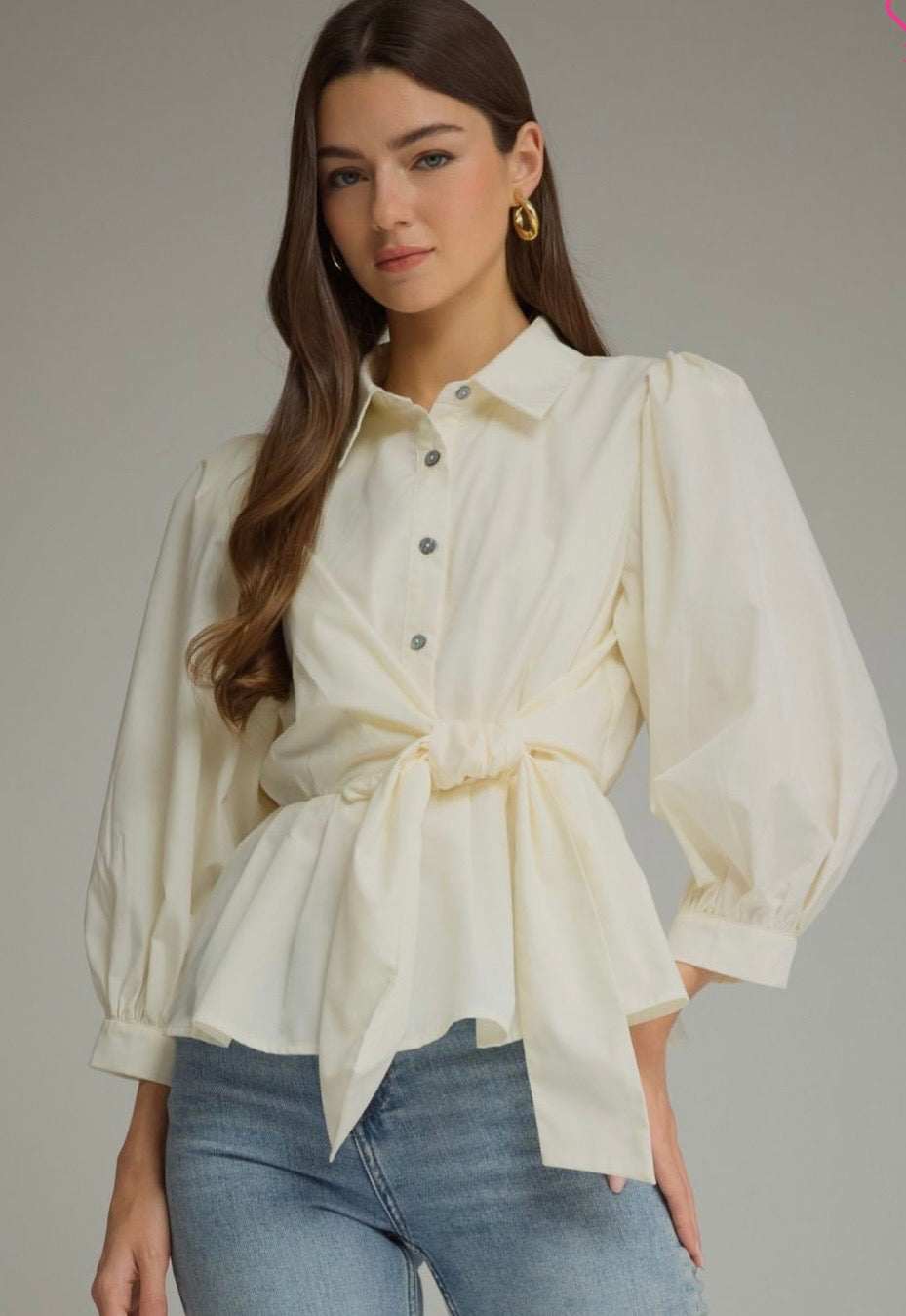 Sweet Cream LS Wrap Blouse