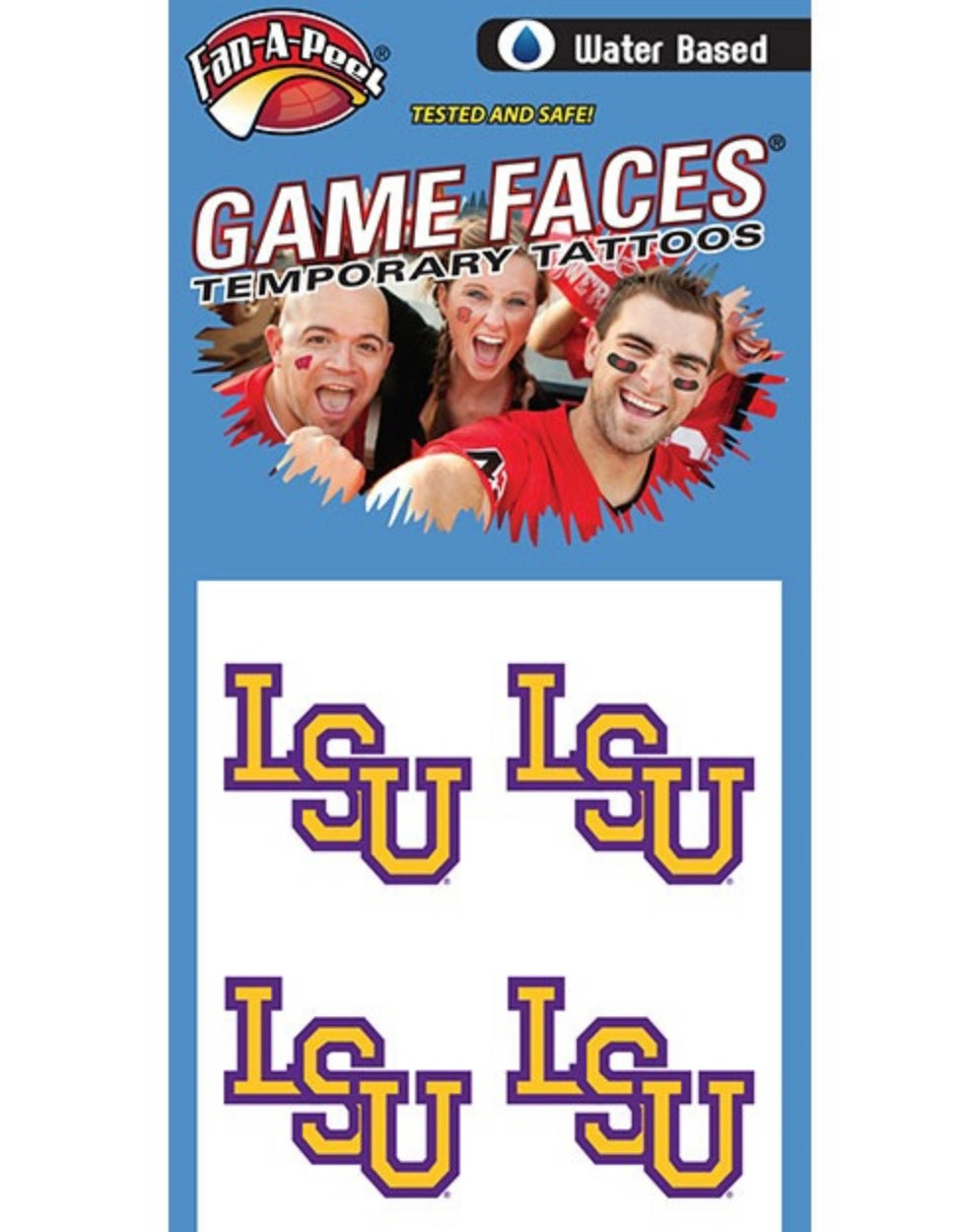 LSU Letters - Water Based Tattoos