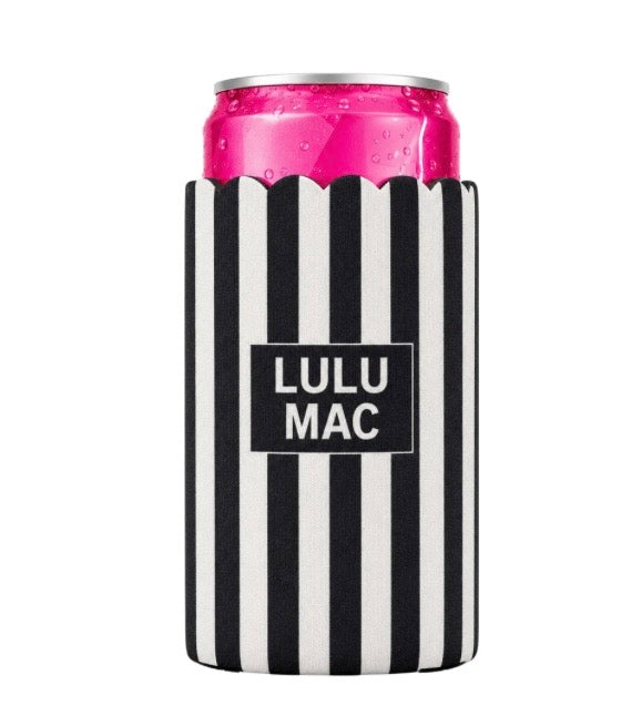 Slim Can Koozie Black Stripe