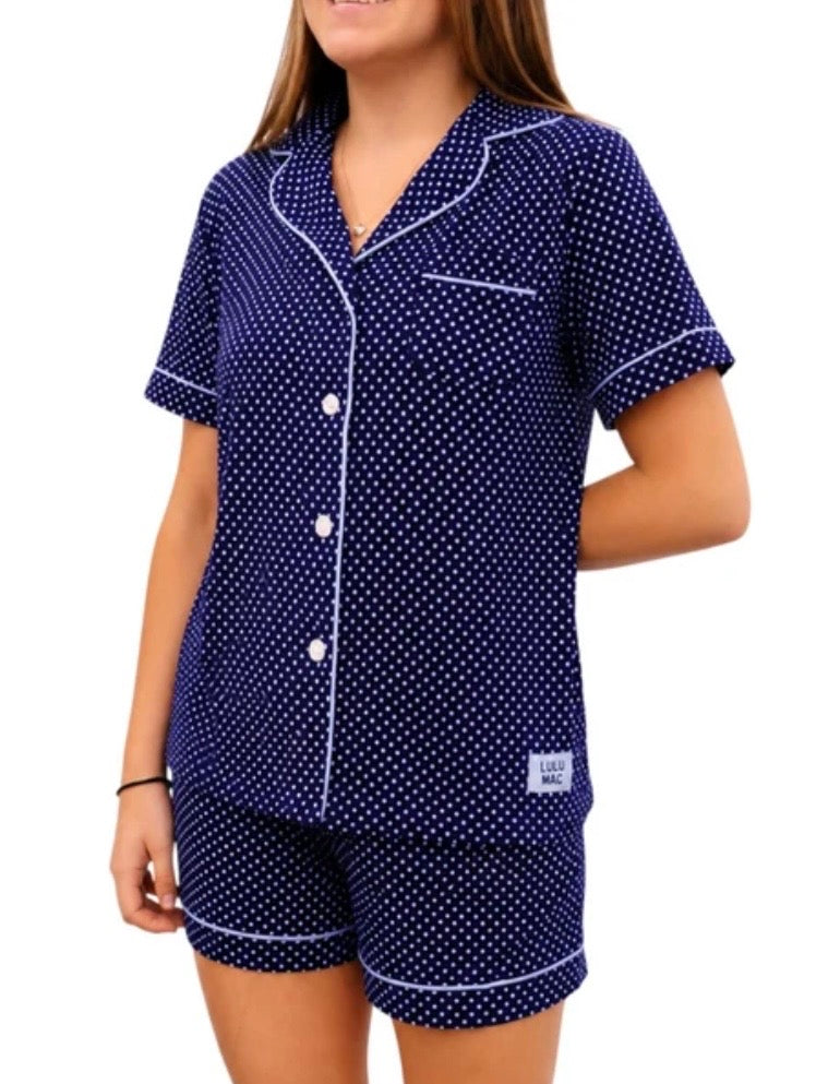 Lulu Mac PJ Navy/Blue DOT