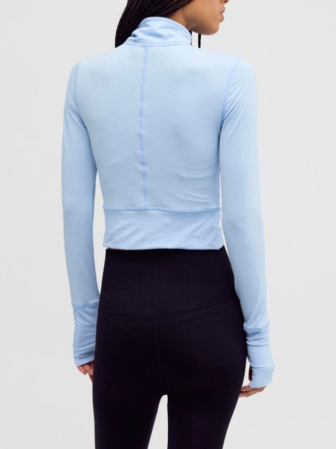 Solid Tempo Half Zip Peri Blue