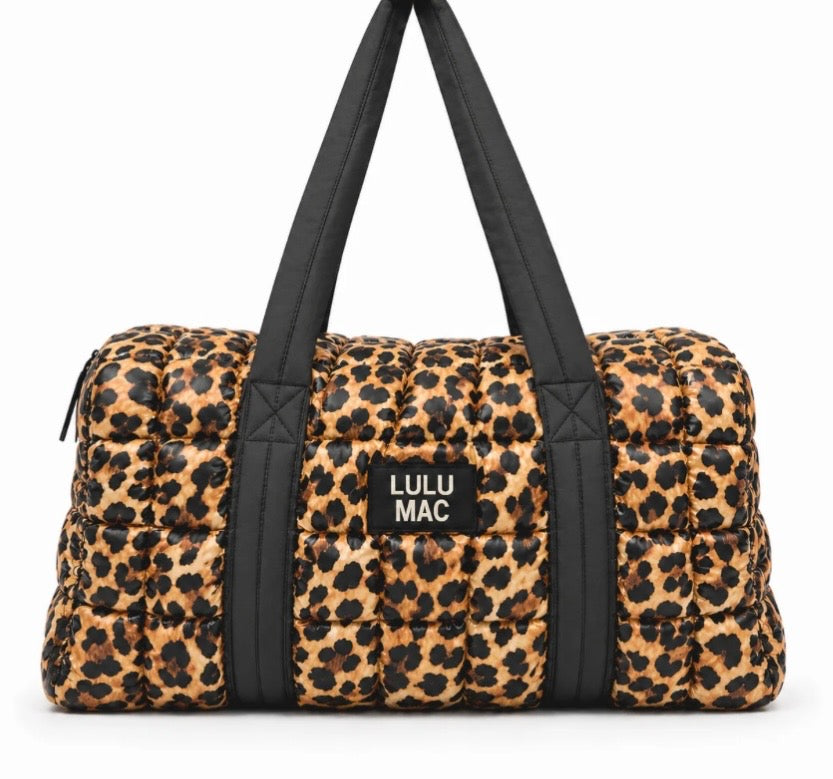 Lulu Mac Puffer Duffle Bag Leopard
