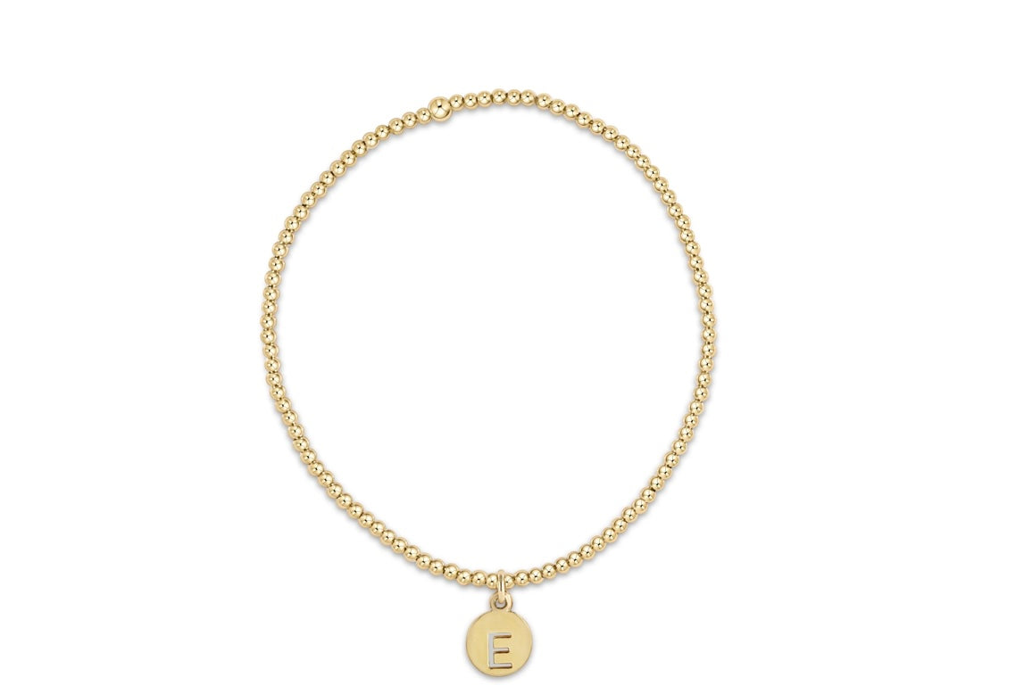 Classic Gold 2mm Bead Bracelet - Respect Small Gold Disc - H