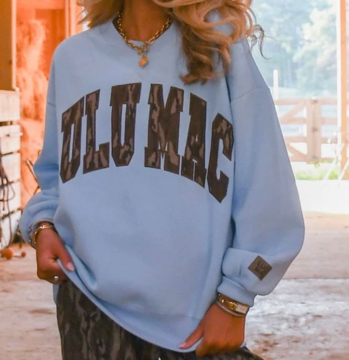 Lulu Mac Light Blue Mossy Oak Bottomland Sweatshirt