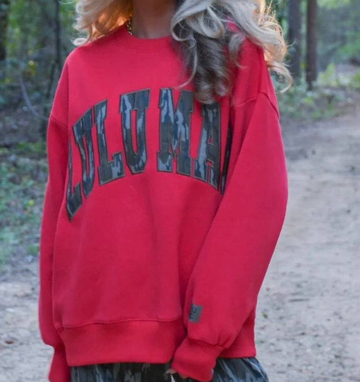 Lulu Mac Red Mossy Oak Bottomland Sweatshirt