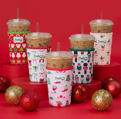 Holly Jolly Iced Cup Coolie (Medium)