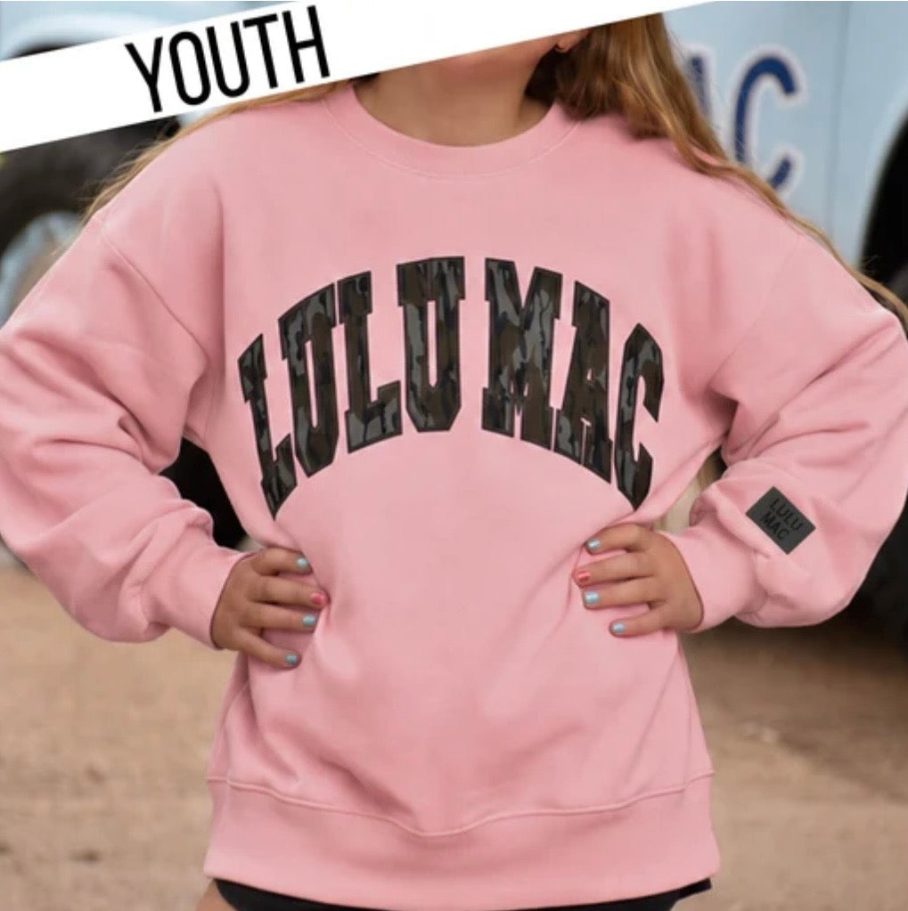 Lulu Mac Light Pink Mossy Oak Bottomland Sweatshirt