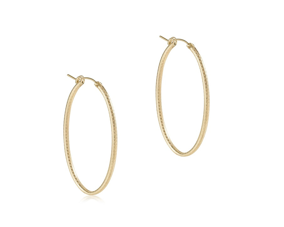 Oval Gold 2” Hoop - Textured