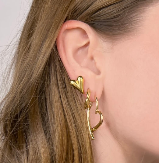 Fall In Love Heart Stud Earrings