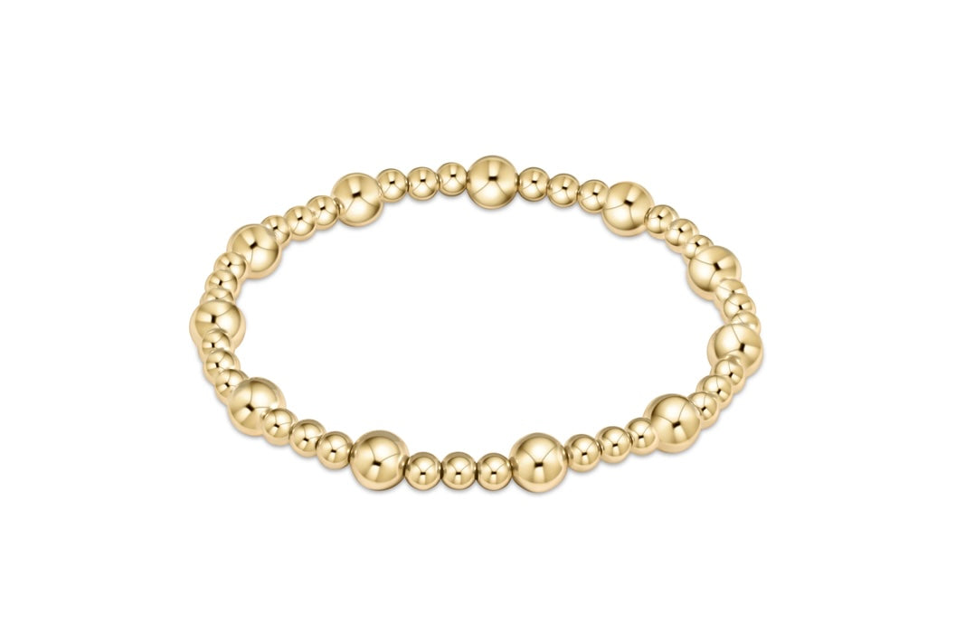 Classic Sincerity Pattern 6mm Bead Bracelet - Gold