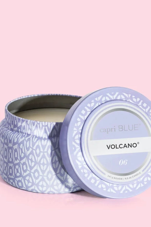 Volcano Lavender Printed Travel Tin Candle, 8.5 oz