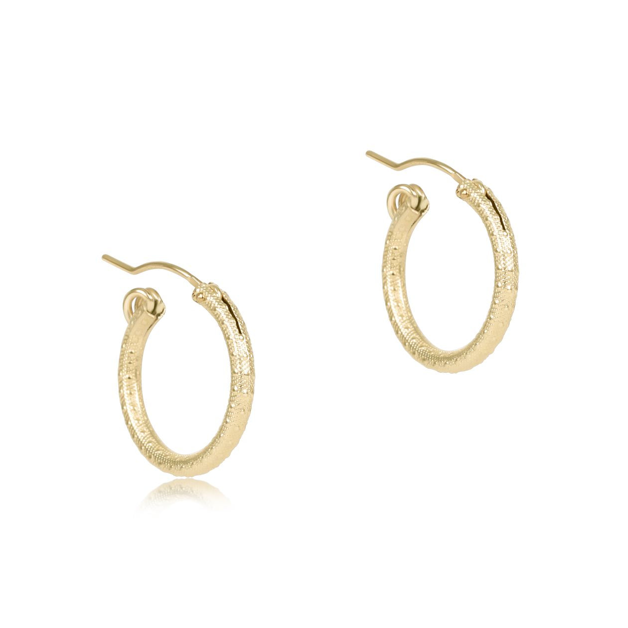 Round Gold 0.5" Hoop - Textured